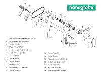 RECAMBIOS MONOMANDO LAVABO MURAL VERNIS BLEND HANSGROHE